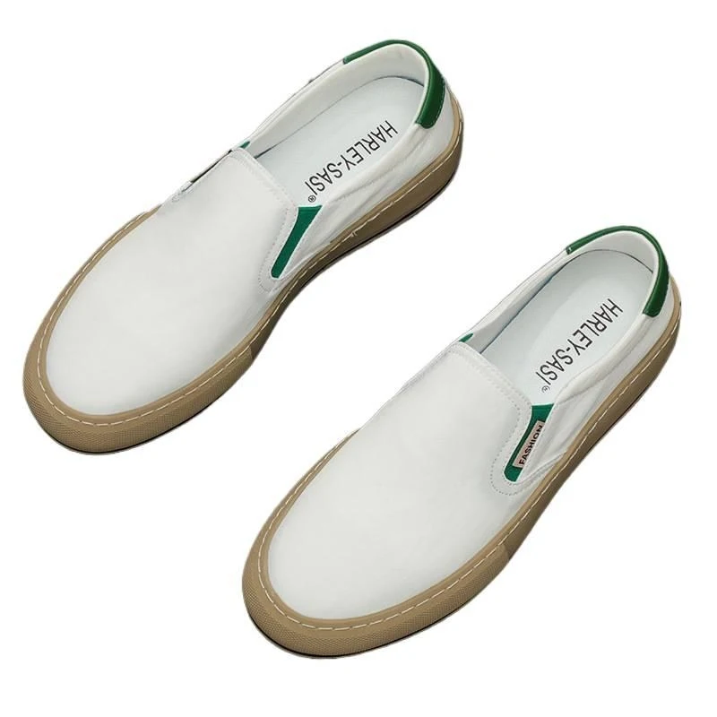 

New Men's Shoes 8725 Breathable Slip-On Canvas Shoes Low-Top Men's Casual Shoes Without Laces