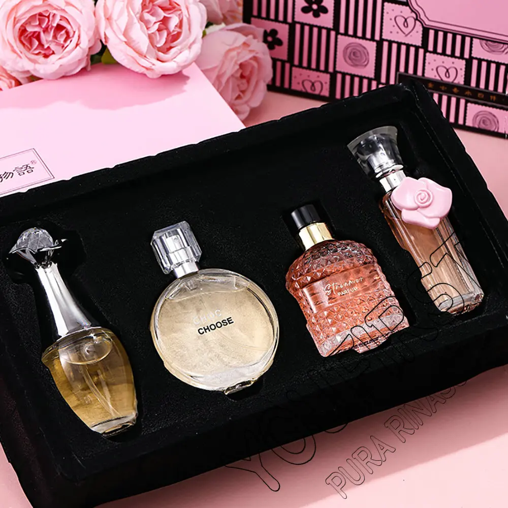 Brand Gift Box 4Pcs Set Perfume Women Parfum Femme 100ml Fresh Natural Floral Scent Spray Feminino Perfumes De Mujer Originales