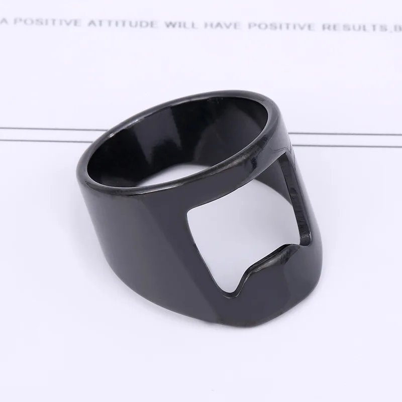 Stainless steel jewelry bottle opener ring laser cutting hollow beer bottle opener titanium steel ring image 4
