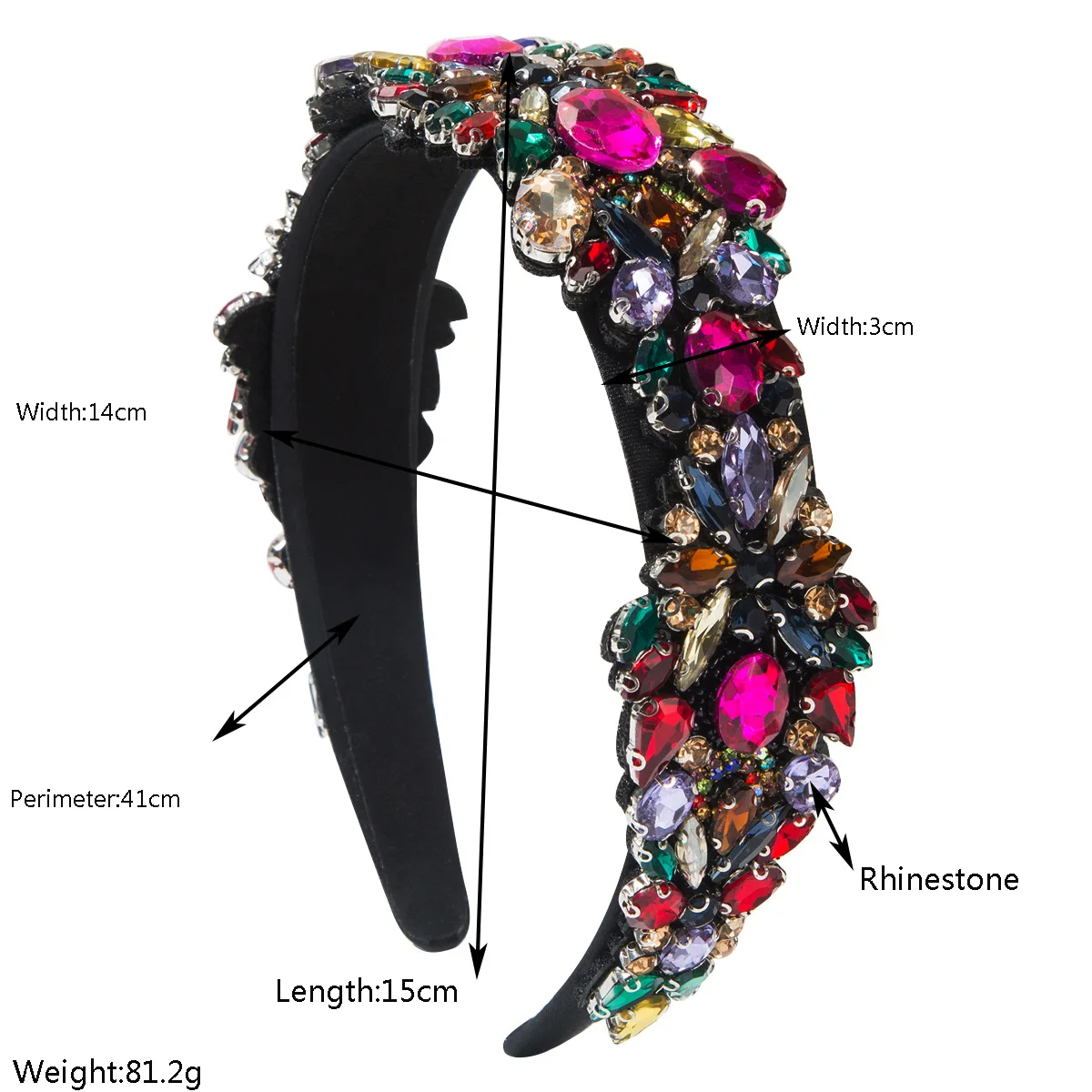 New retro color headband heavy industry inlaid with diamonds super flash temperament hair accessories high sense light luxury he