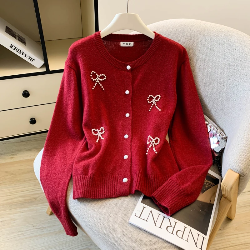 

Women Knitted Cardigan Korean Sweet Style Loose Versatile Lazy Sweater Autumn Winter New