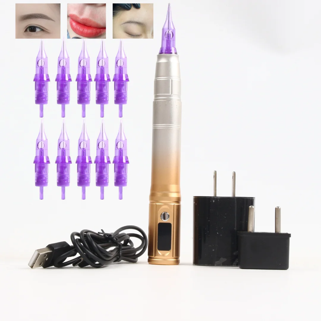 

Wireless Semi Permanent Makeup Machine Kit Set Microblading Eyebrow Tattoo Machine Microshading Lip Ombre Brows with Pmu Needles