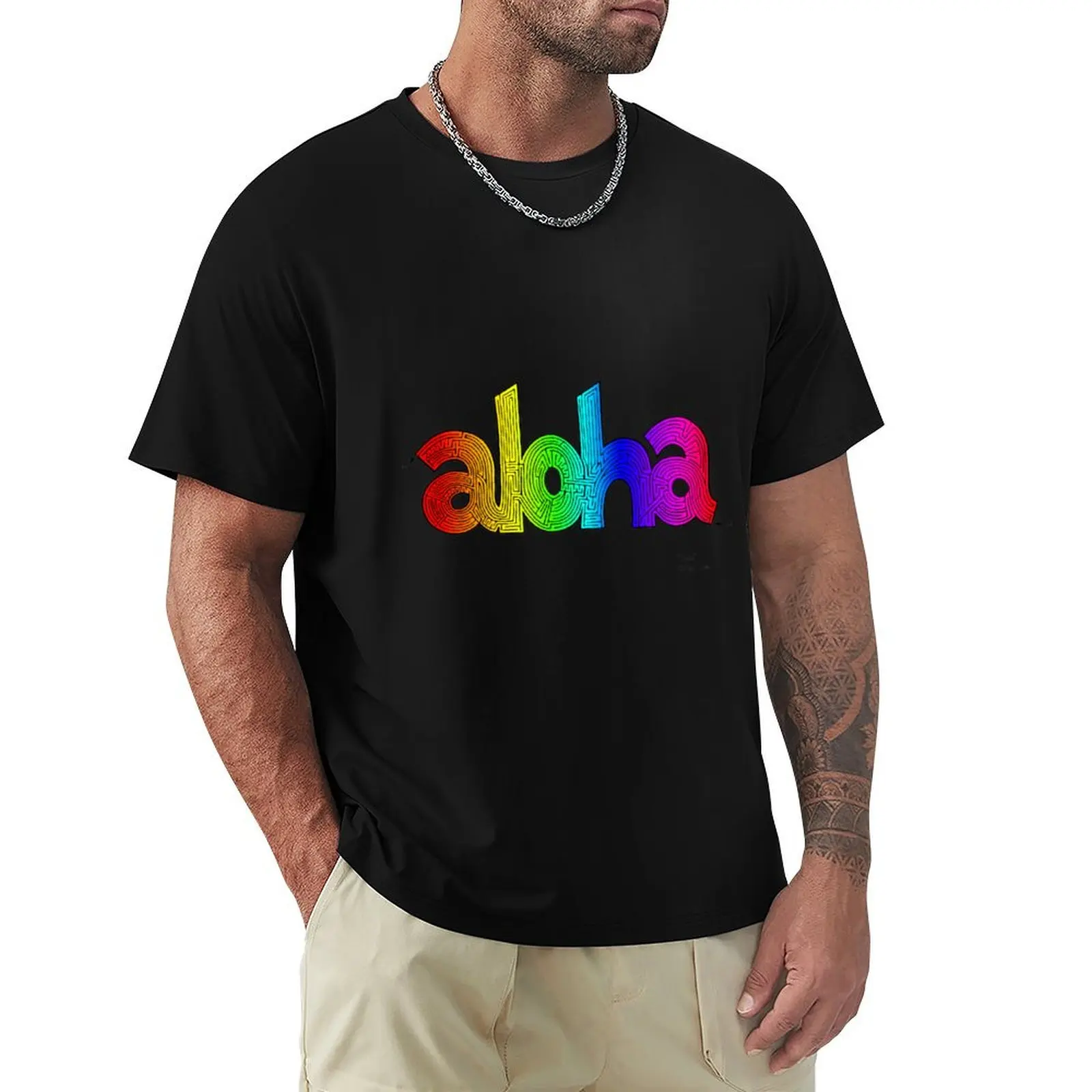 

Rainbow Aloha T-Shirt Casual Daily Outfit T-Shirt