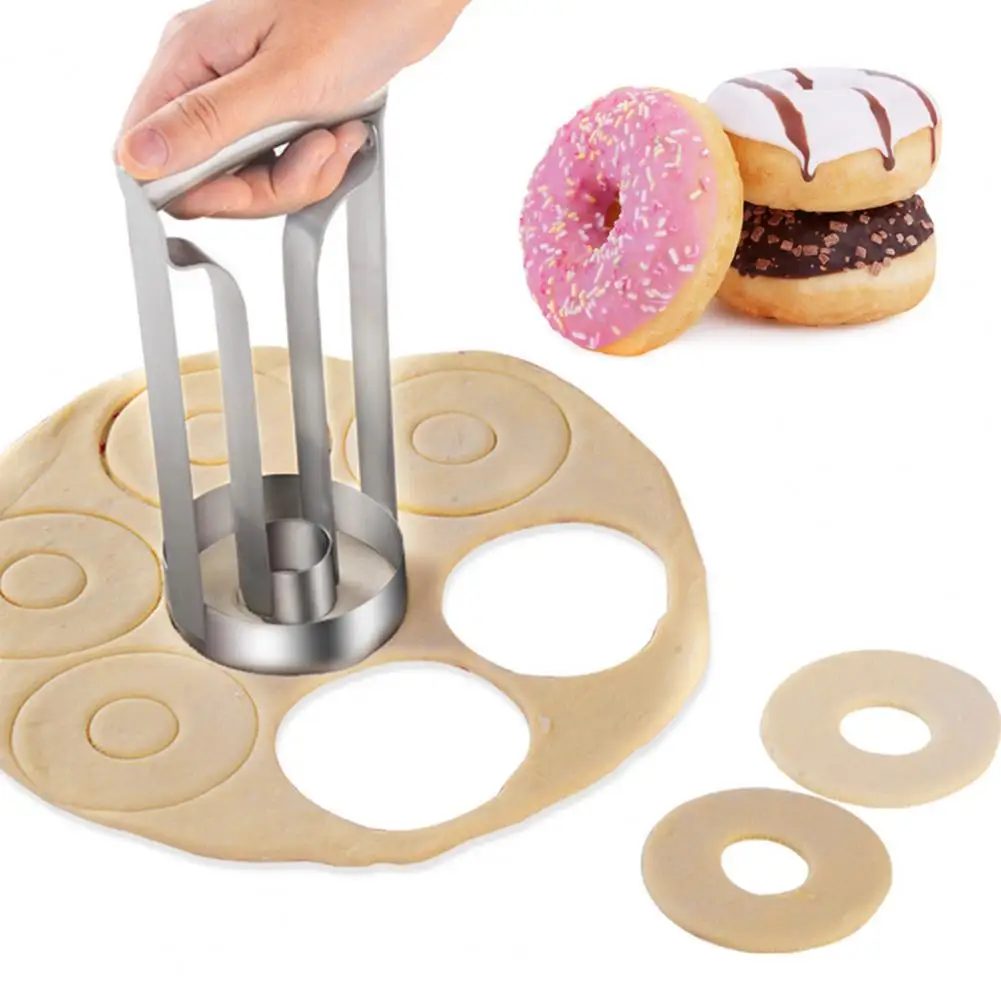 Convenient Doughnut Mold Stainless Steel Cookie Mold Food Grade Cake Bagel Donut Cutter Maker Mould Baking Tools