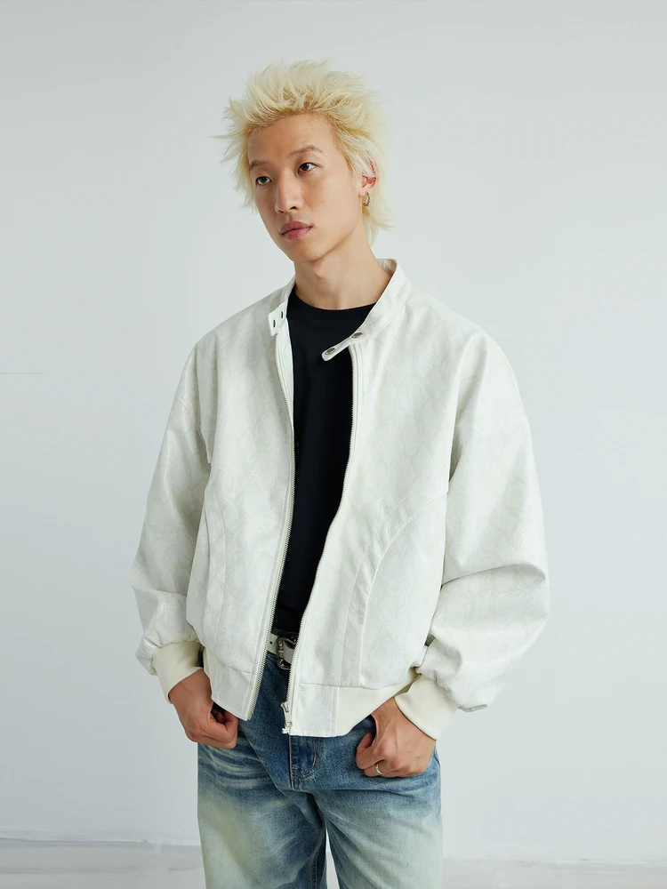 

Casual American Deconstructed Patchwork Double Curved Python Print Suede ort Collar Loose Outerwear New Factor Jaet