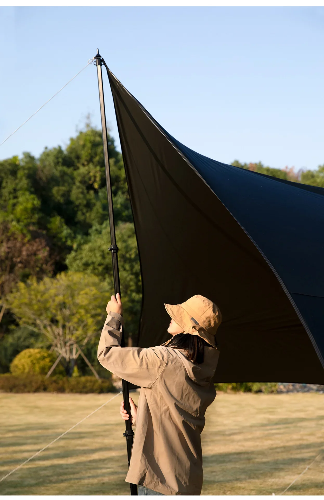 Mountainhiker 2 Stück Camping-Zeltstangen aus Aluminiumlegierung, Teleskop-Zeltstützen, Faltbare Strandunterstand-Markisenstangen für Outdoor-Aktivitäten – Detail 14