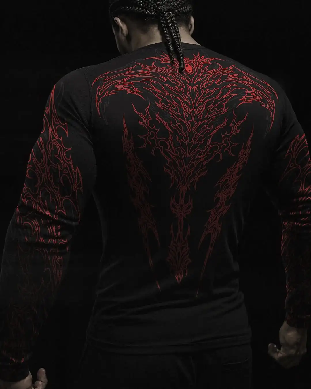 

01- long sleeve Hot sale high-elastic compression training sports base layer running Dark Power fitness wear for men women
