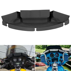 Motorcycle 3-Pocket Windshield Batwing Fairing Pouch Bag For Harley Touring Electra Street Glide 2014-2023