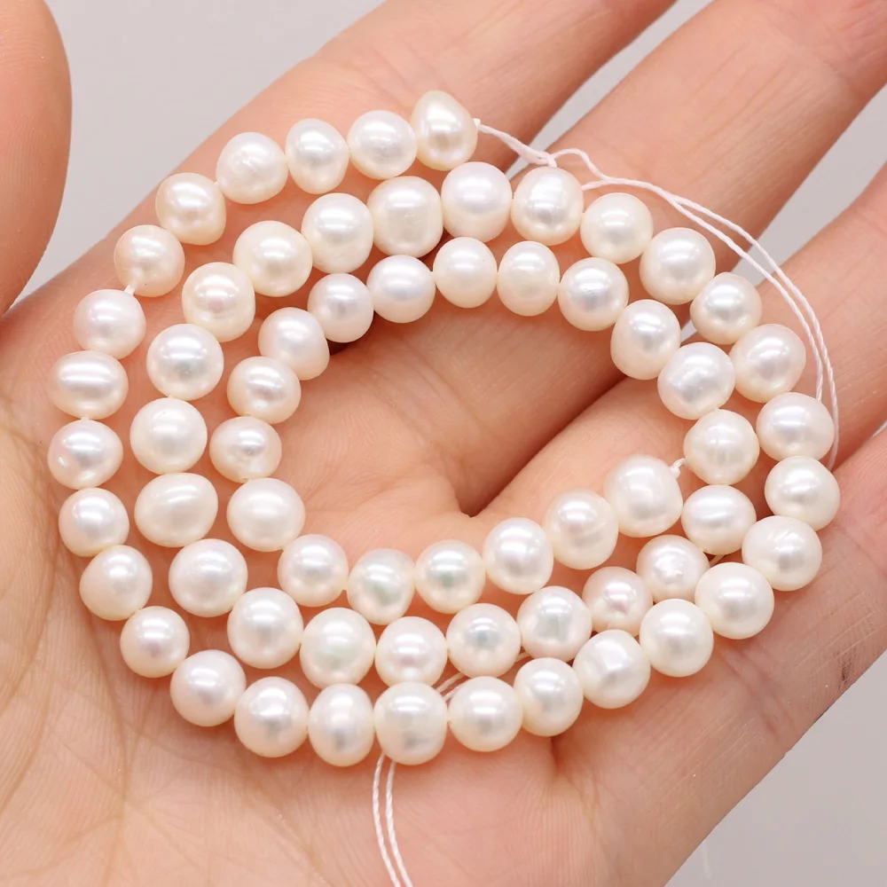 AA White pink purple Round Beads Natural Freshwater Pearls Beads for Jewelry Making Supplies DIY Women Necklace Charms Bracelet