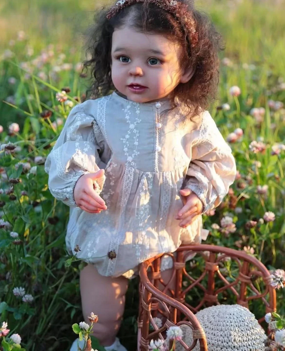 DLS aangepaste beperkte levering 28 inch herboren babypop Bonnie handgeworteld krullend lang haar al klaar pop verschillende jurk