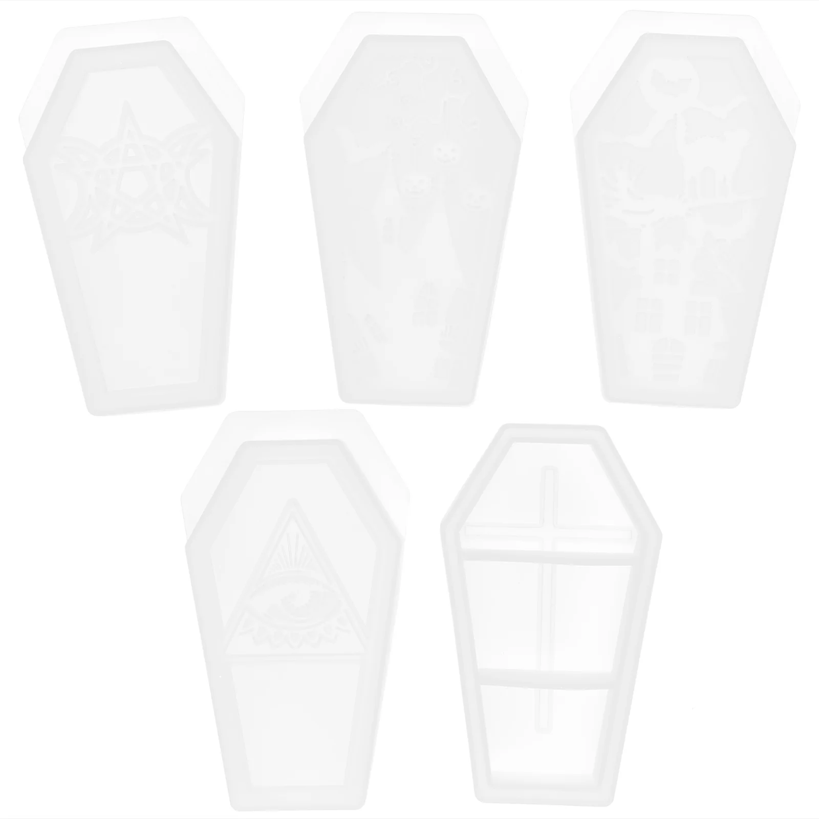 

Halloween DIY Crystal Epoxy Molds Transparent Ornament Making Molds Safe Eco-Friendly Smooth Easy Use Storage Box Mold High