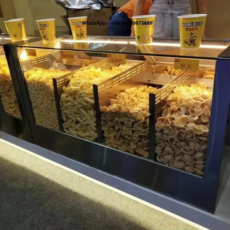 Commercial Popcorn Warmer Display Cabinet with 4 Dividers, Stainless Steel Food Warmer xyl