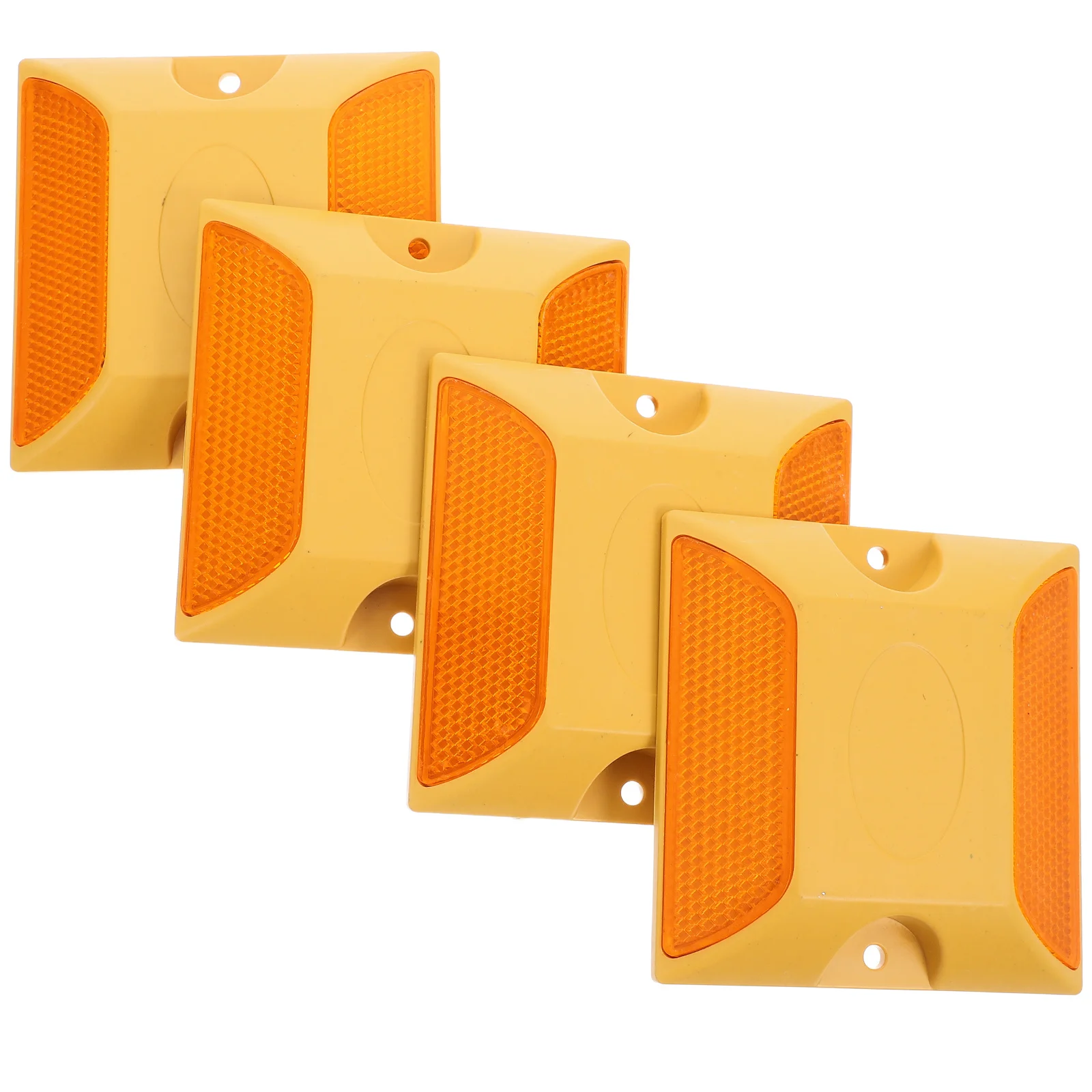 4 Uds. Marcadores reflectantes de entrada de pernos de carretera de plástico para estacionamientos de carretera, reflectores de carretera, marcadores de pavimento