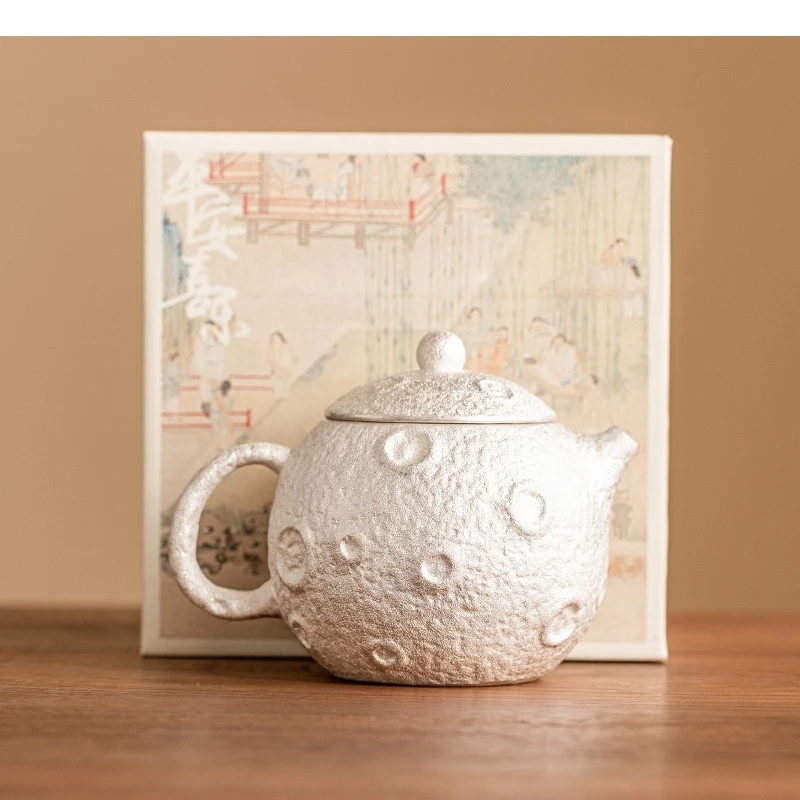 إبريق شاي سيراميك فضي مذهب خفيف فاخر طقم شاي الكونغ فو مكتب Pu Erh صانع ملحقات الحفل الصيني #4