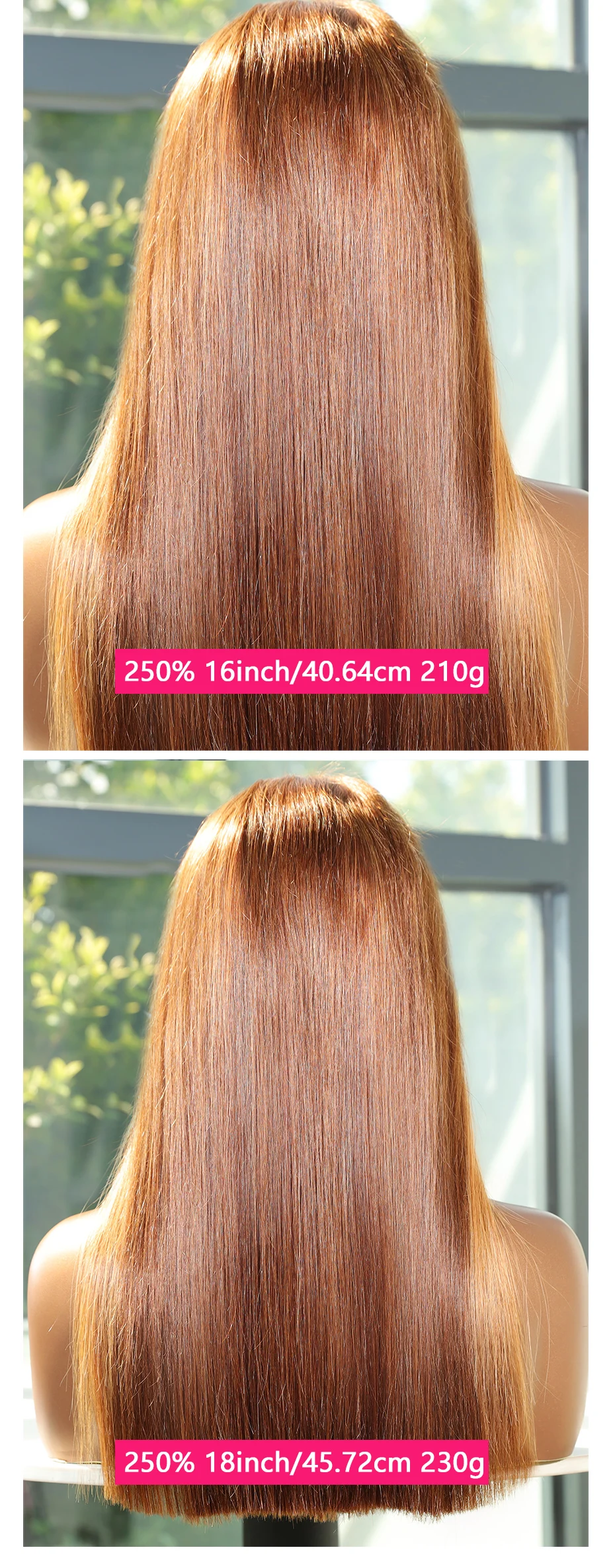 Echte 250 Dichte Braun-Blonde 13x4 Transparente Lace-Front-Bob-Perücken 100% Echthaar Doppelt Gezogen Knochenglattes Haar Vietnamesisches Rohhaar – Detail 7