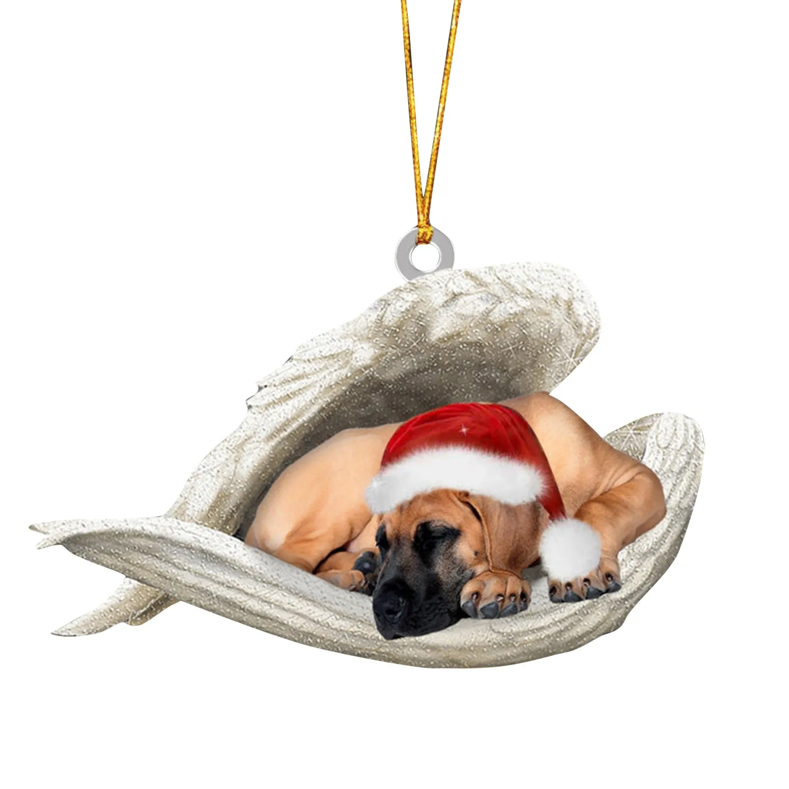 2022 New Sleeping Angel Dog Christmas Funs Pendant Cartoon Christmas Tree Pendant Hand Decorated Glass Christmas Ornament Set