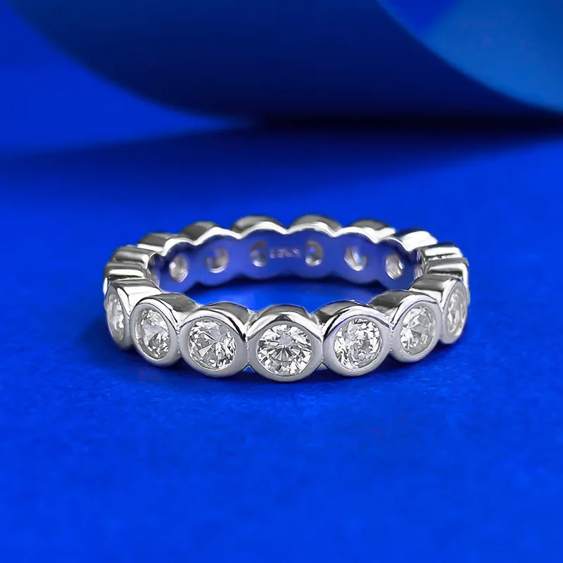 

Штабелируемые кольца из стерлингового серебра 925 пробы с круглым фианитом для женщин, ювелирные кольца