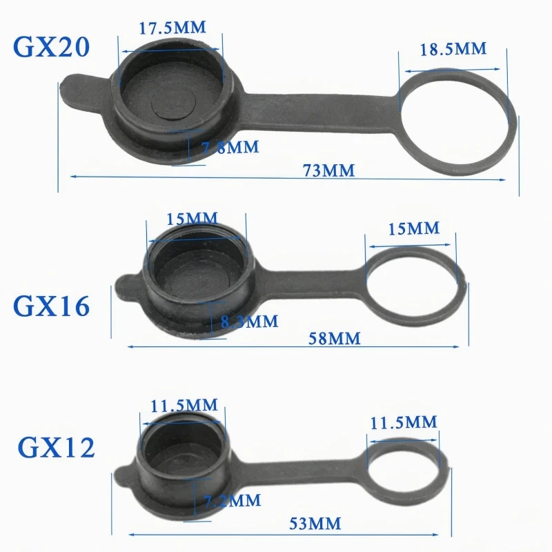 10PCS GX12 GX16 GX20 Rubber Dust Cap Leakage Protection Electric Shock Cover Aircraft Plug Waterproof Cover