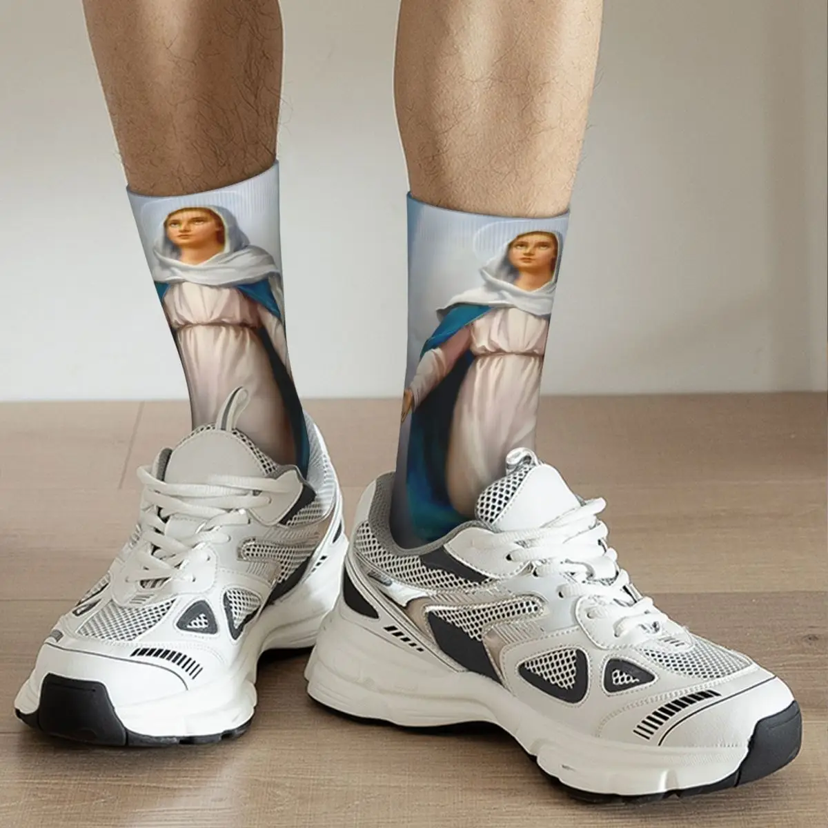 Calcetines de compresión para hombre y mujer, calcetín con estampado de la Virgen María, estilo callejero, Vintage, Samsung Galaxy, novedad