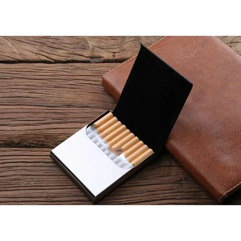 10er-Pack Edelstahl-Zigarettenetui, wasserdicht, personalisierbar, modisch, Metall-Zigarettenbox, Geschenk für Männer