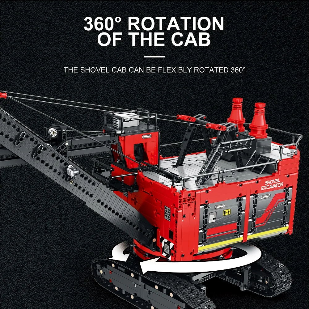 Excavator Building Set, 2968 Pieces Power Shovel Excavator Building Blocks Model Kit,  Mechanical Digger Gift for Teens Adults