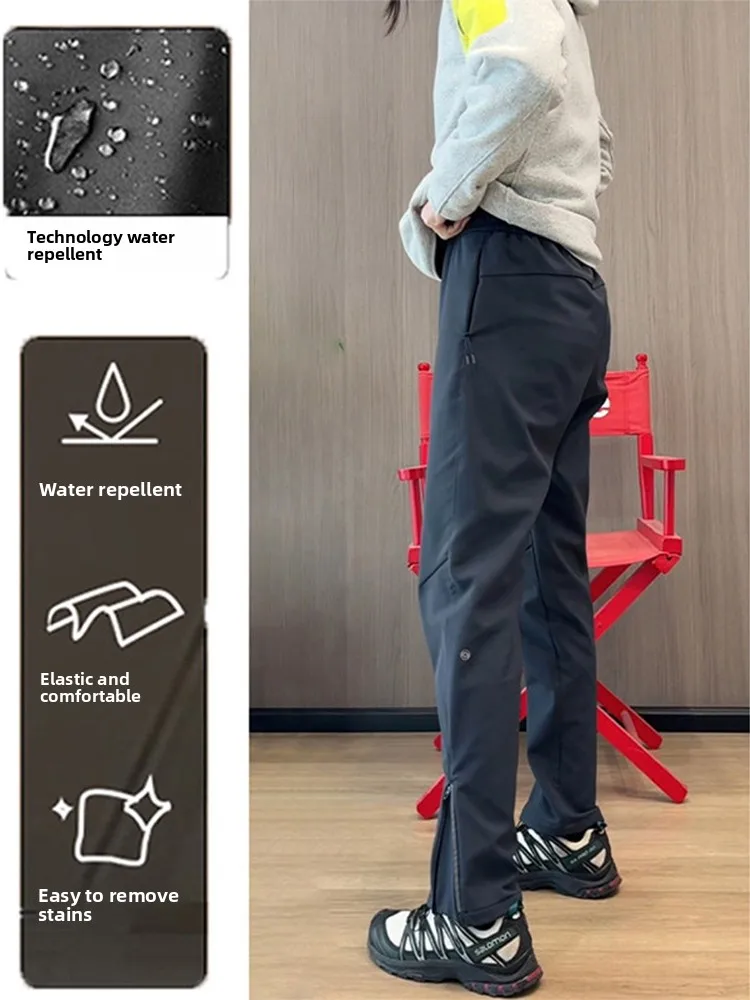 

Мужские синие брюки для походов с мягкой флисовой подкладкой, профессиональные осенне-зимние брюки для горного туризма и работы на открытом воздухе