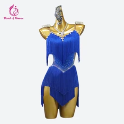 2024 Latin Dance Kleid Fringe Rock Frauen Party Kleidung Kabarett Bühne Kostüm Mädchen Dancewear Linie Anzug Samba Ballsaal Tragen Prom