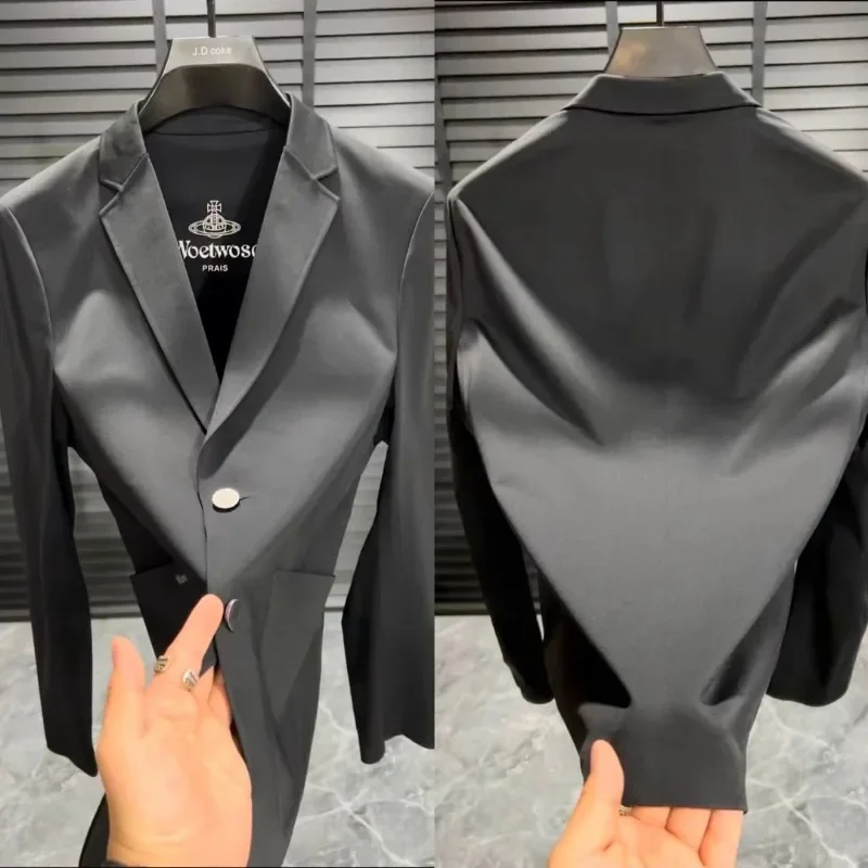 

Light Luxury Men's Ironing-free Spring or Summer Thin Suits, High-quality High-end Sense, Handsome Trend, Plus Plus Size Jackets