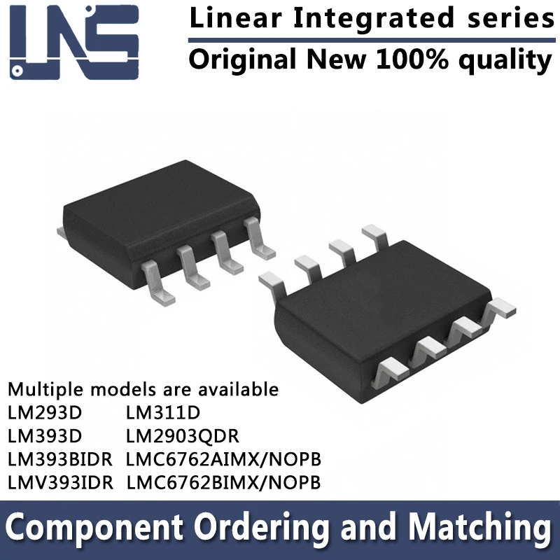 1pcs LM293D LM311D LM393D LM2903QDR LM393BIDR LMV393IDR LMC6762AIMX/NOPB LMC6762BIMX/NOPB SOIC-8 Linear Integrated Circuits