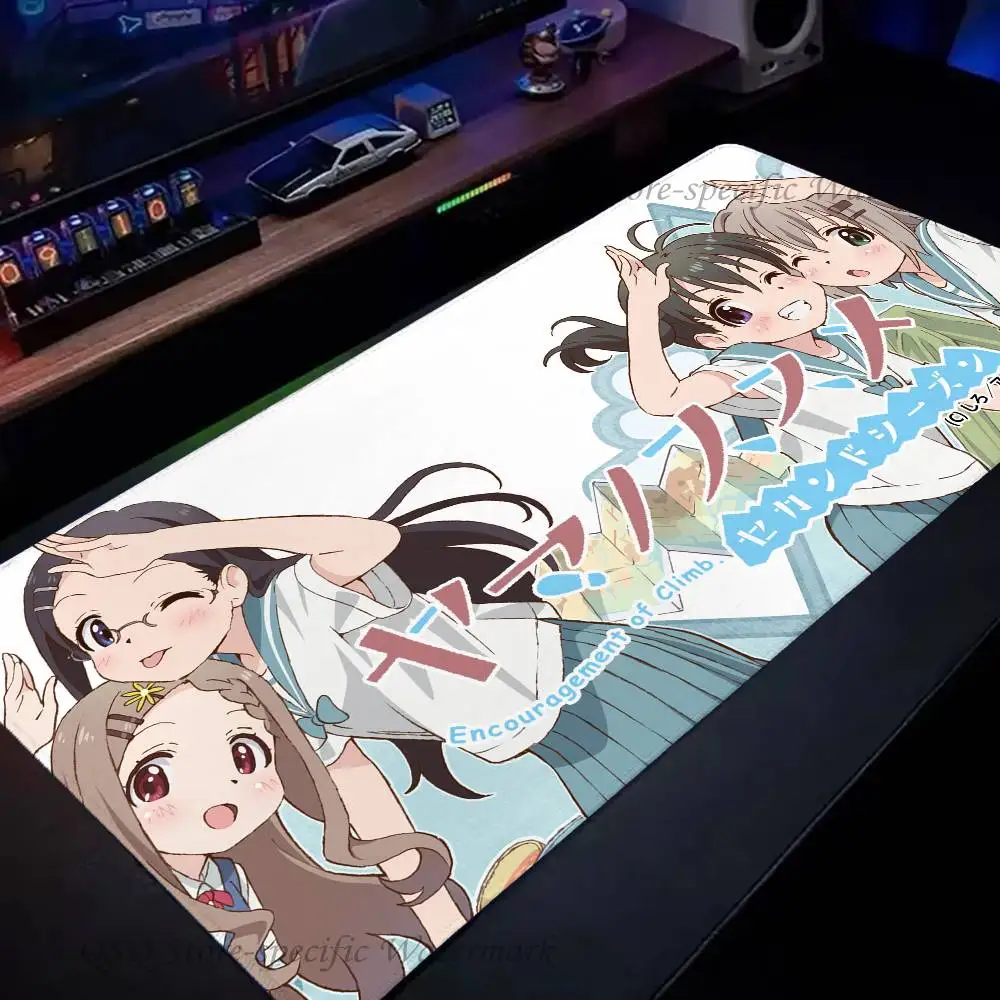 E-Encouragement Of Climb Anime Mousepad Non-slip Suitable For Office Computers Laptops E-sports Game Desk Mats XXL Keyboard