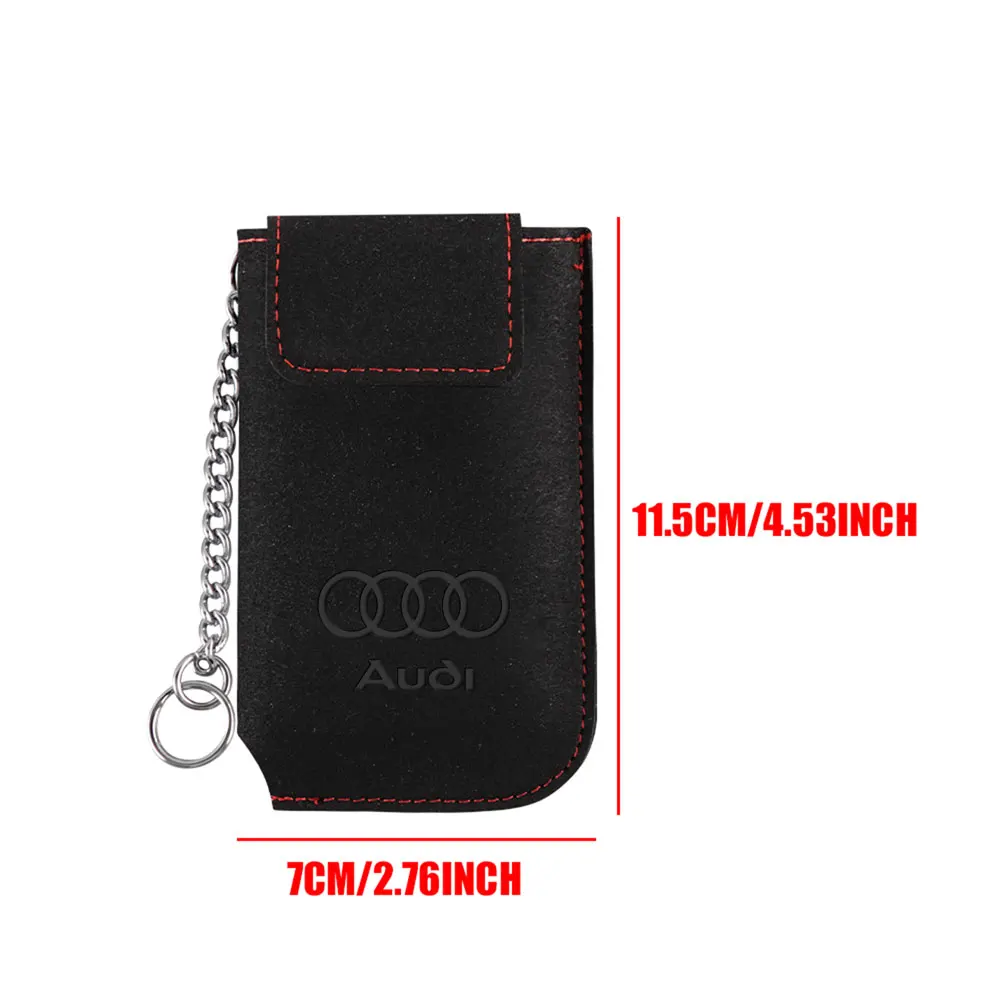 1pcs Suede Leather Snap Fastener Style Car Key Fob Shell Key Case Center Cover for Audi Sline B3 A2 A5 B7 A8 S6 R TT 8P Q2 Q3 8V