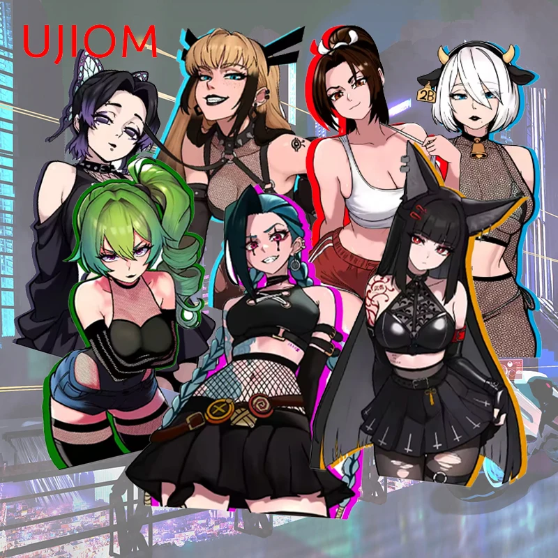 

UJIOM Goth Style Popular Anime Wall Stickers Alluring Adult House Decoration Decal Chibi Bathroom Bedroom Wallpaper Decor