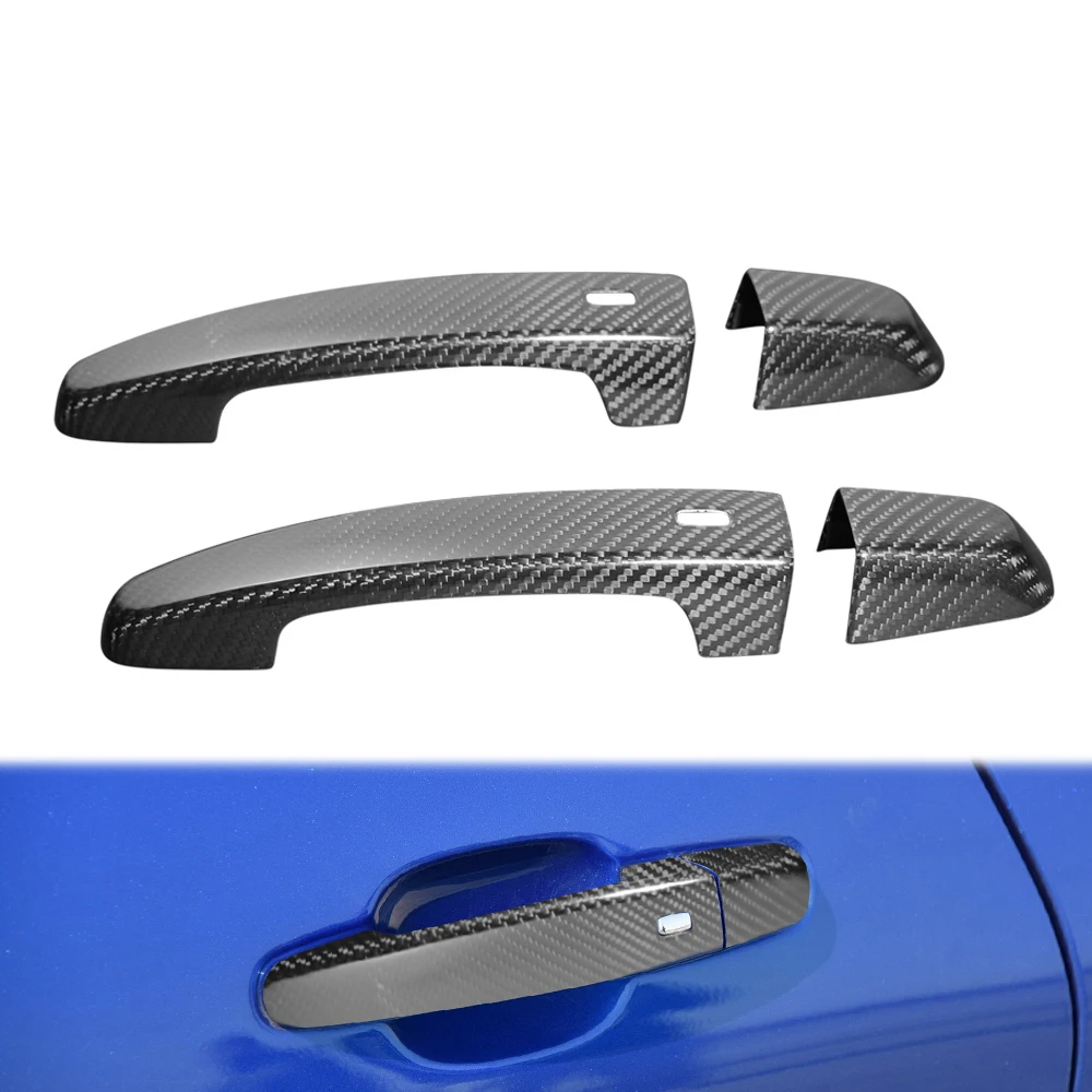 For Chevrolet Camaro 2015up Add On StyleReal Dry Carbon Fiber Door Handle Cover