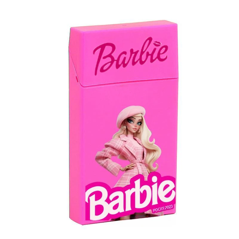 Barbie Cigarette Box for Women Fashion Ladies Thin Cigarette Case Fashionable Portable Cigarette Packaging Box Holder Accessory