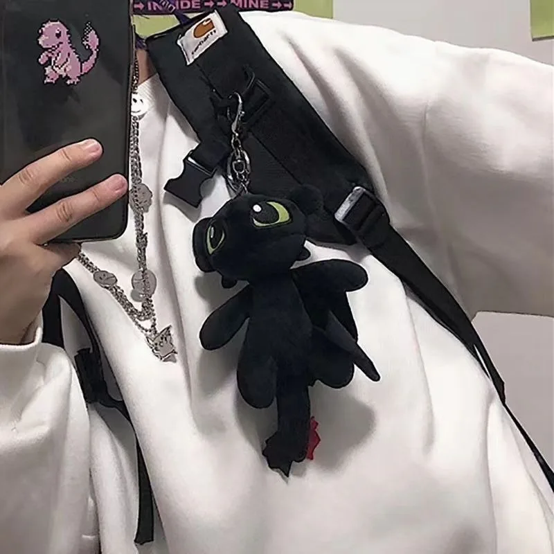 Toothless Creative Pendant Plush Keychain Cartoon Peripheral Dolls School Bag Accessories Friends Children Christmas Gifts