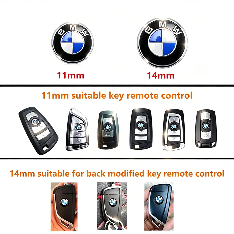 Металлические наклейки-эмблемы для автомобильных ключей BMW (G80, G07, G42, G14, G15, G16, F82, X1, X3, X5, X7, M2, M3, M4, M5, M6, M7, M8)