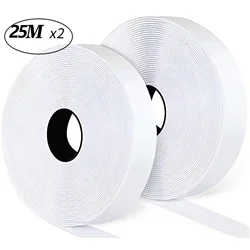  20/25/30/50mm 25Meters  Magic Sticker tape self-adhesive hook and loop  nylon adhesive fabric  velcro adhesive tape