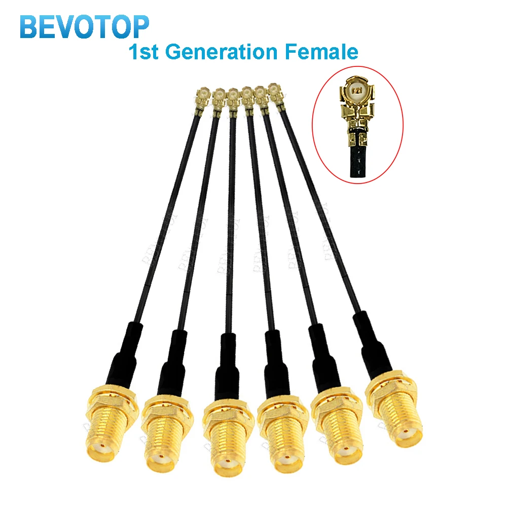 10PCS RP-SMA/SMA Female to u.FL/IPX-1 Female Connector RF Coax Pigtail Antenna Extension Cable RF1.37 SMA Cable