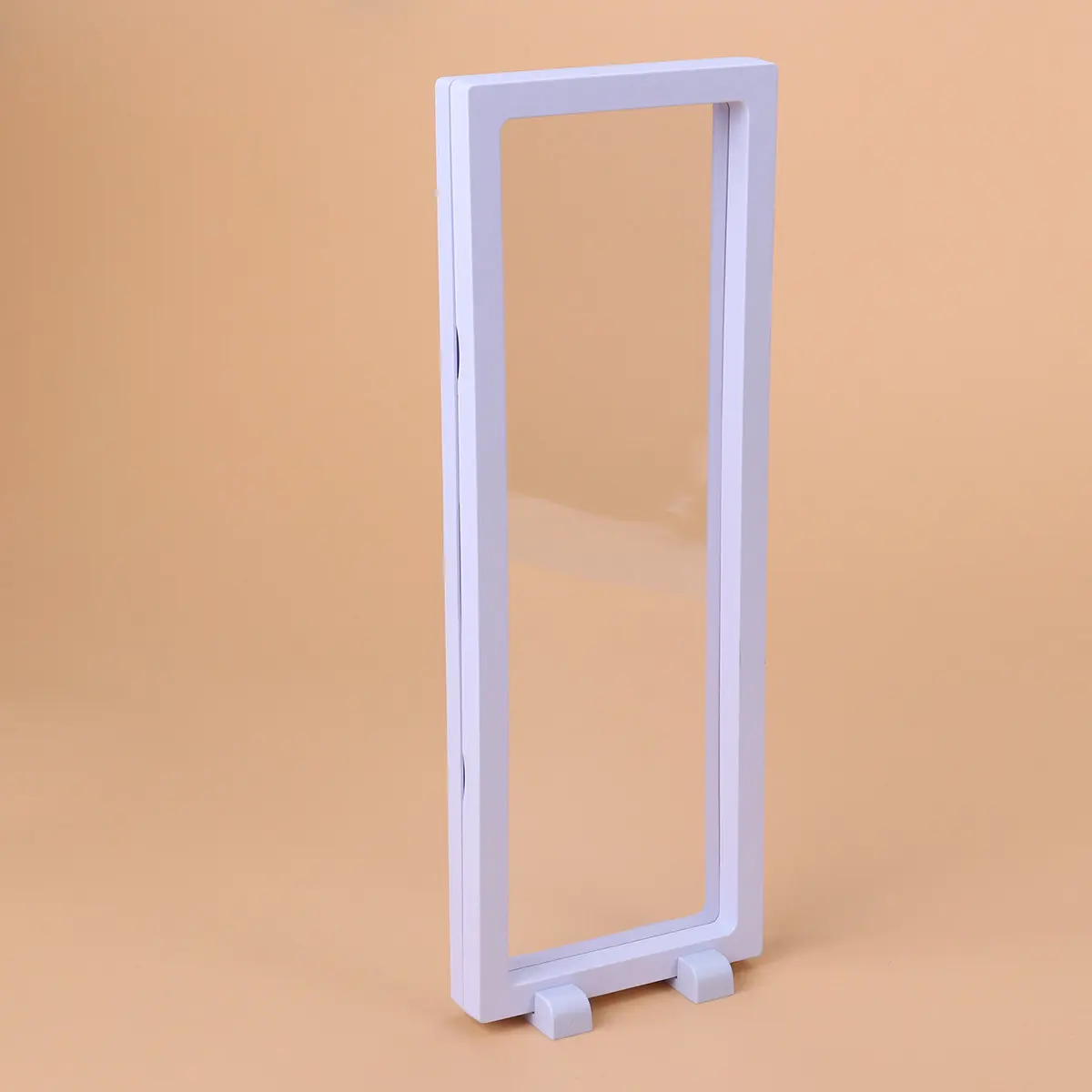 

Clear Plastic Jewelry Display Stand 3D Floating Effect Shadow Box for Rings Earrings Pendants Bracelets Coins Medallions 11x30cm