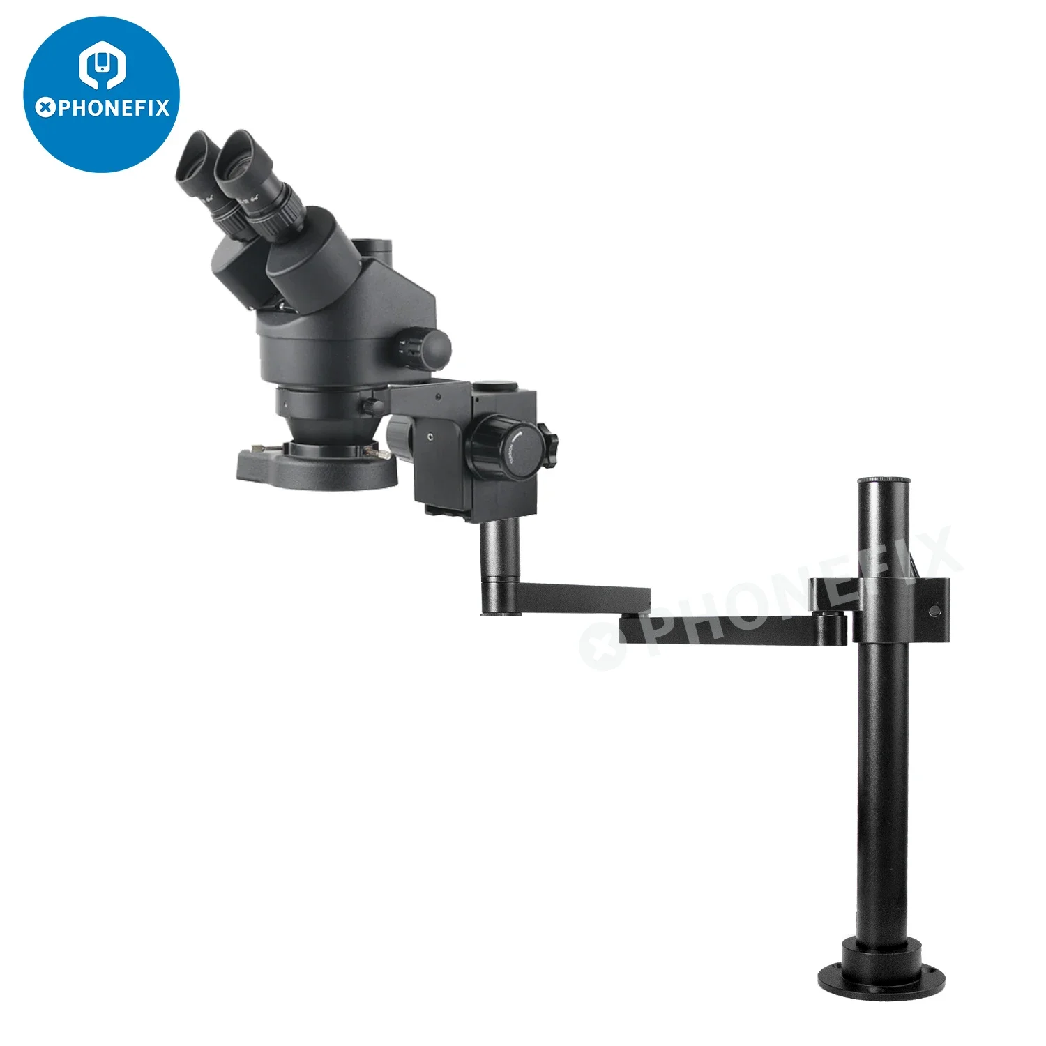 Rotatable Folding Arm Microscope Bracket Articulating Pillar Stand 50/76mm Focusing Holder Table Clamp Video Camera Lens Base