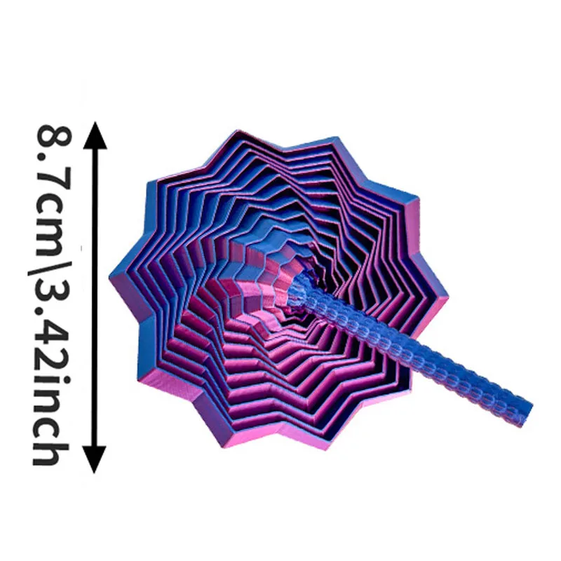 3D Printing Expanded Sensory Fidget Star Model Visual Illusion Hexagon Whirling Spiral Ornaments Stress Relief Board Game view 2