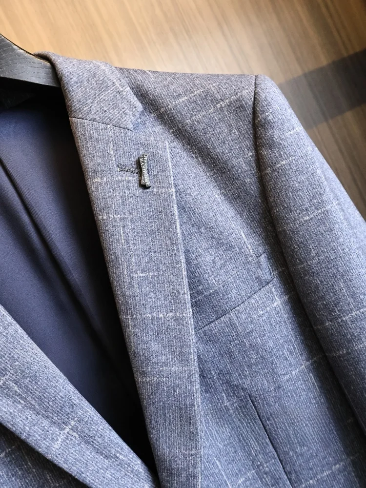 Business Casual Men's Suit Soft Spring Commute Plain Spread Collar Comfortable Breathable Polyester Blend Long Sleeve Coat