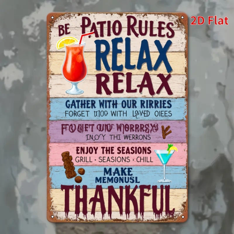 2D Flat-Follow The Rules Of The Venue Theme | Perfectly Suitable For Restaurants, Bathrooms, Bedrooms, Christmas Decorations