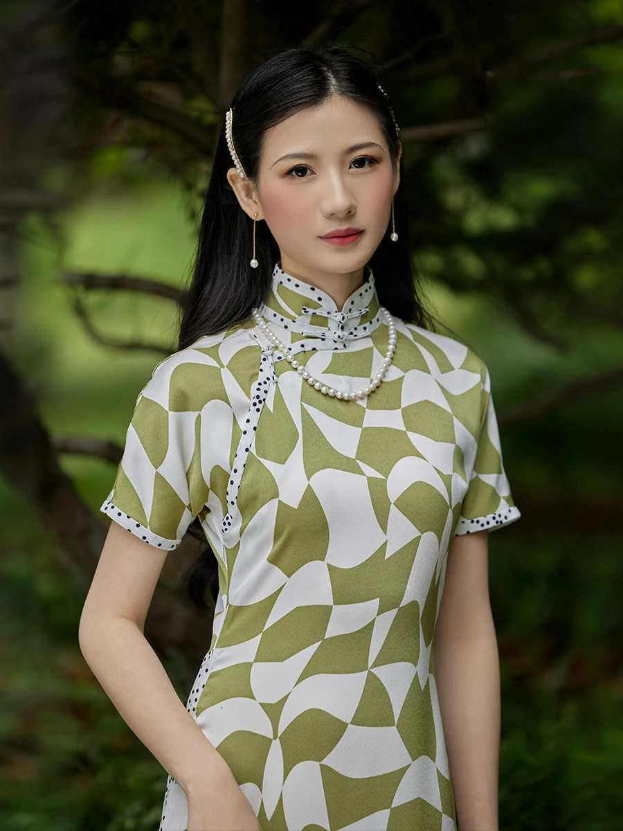 

Летнее платье-ципао Top Ulara в стиле ретро, с цветовыми блоками, широкое, традиционное китайское, с низким разрезом, для повседневной носки