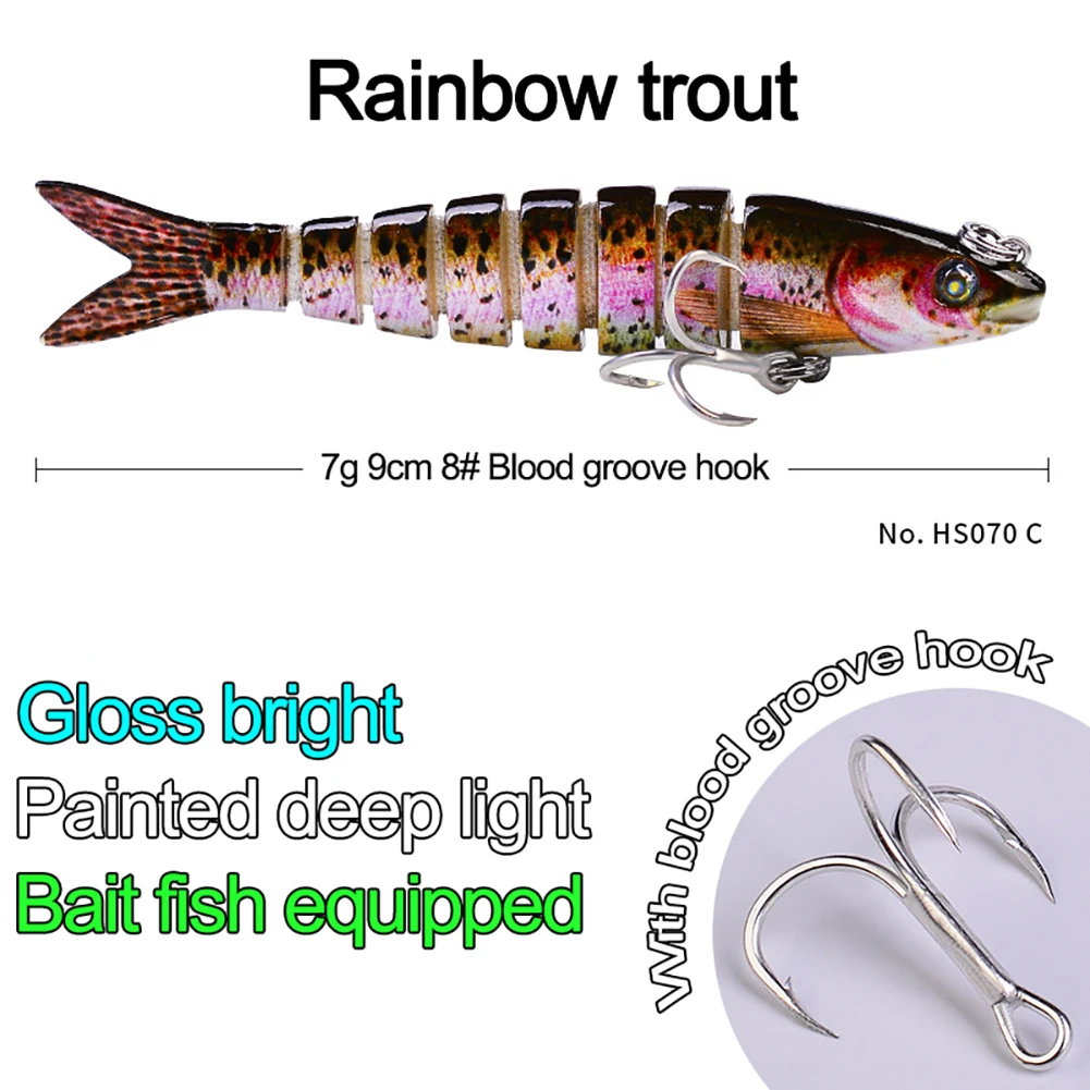 

Lifelike Lure Bait Fishing Lures For Bass Trout Perch Jointed Swimbait Hard Bait Freshwater Saltwater Fishing Gear 9cm/7g