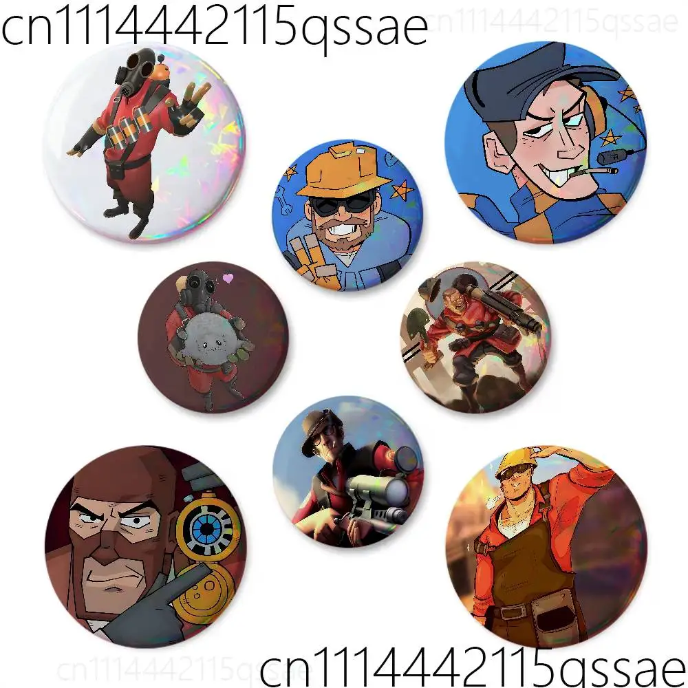 For Scout Sniper T-Team TF2 Tinplate Pins Creative Brooches Character Icon Badges for Clothes Decoration Backpack Gifts