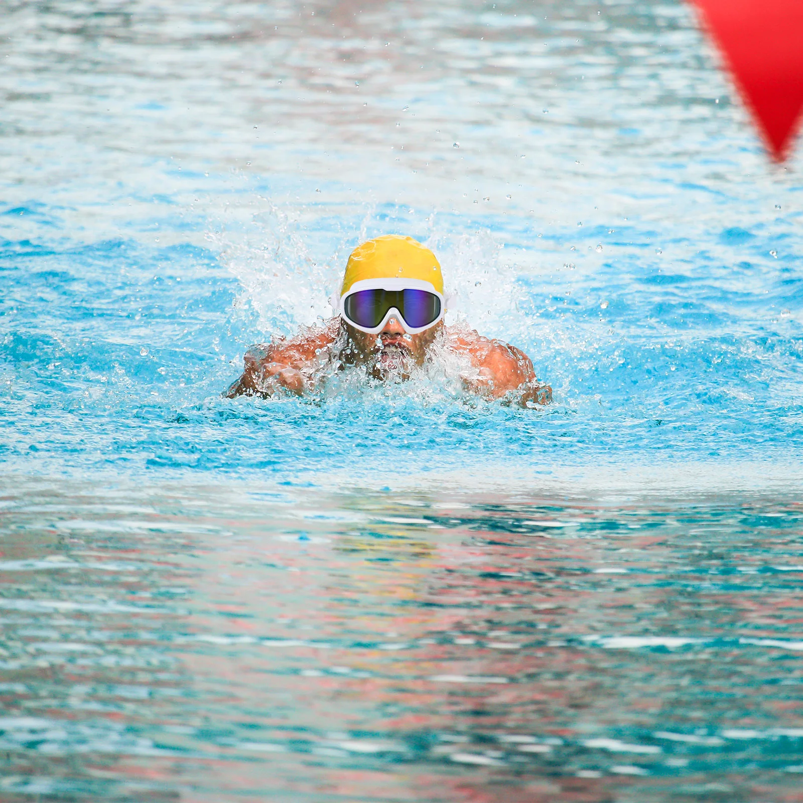 

Waterproof Swimming Glasses White Goggles Durable Mirror Safety Snap Joint Design Indoor Outdoor Swimming Eye Protector