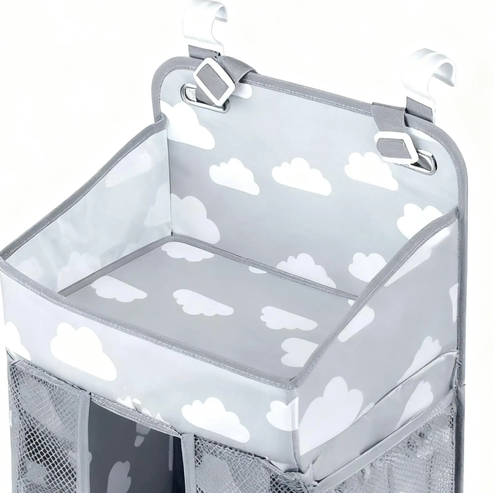 شماعات حفاضات منظم مقاوم للماء قابل للتعديل متعدد الجيوب تخزين ثابت أسرة حامل حفاضات الطفل مكدس لحضانة باب الحائط #4