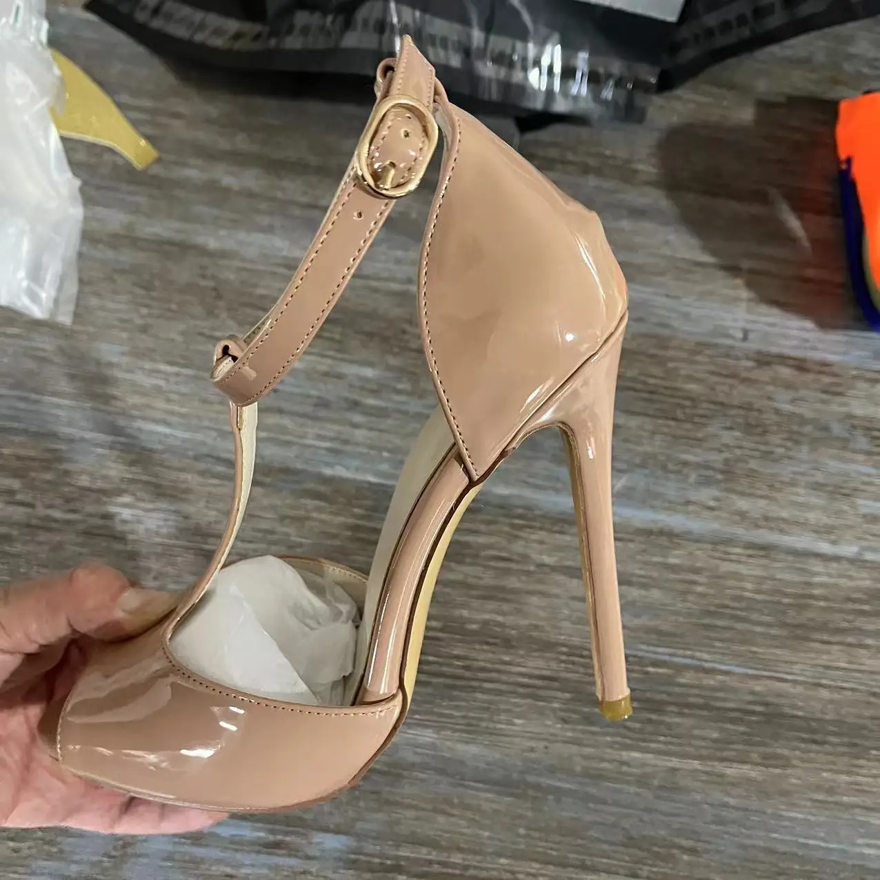 Women\'s Peep Toe T-Strap Sandals Ankle Strap Buckle Closure High Heel Dress Shoes White Heels Black Heels Pumps Women Shoes