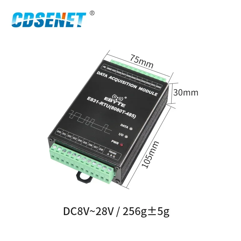 16 Channel IO Controller 8 Channel Digital Quantity Input Relay Output CDSENET E831-RTU(8080T-485) Modbus RTU Wireless IoT Modem